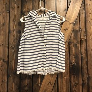 Madewell striped button up shirt.